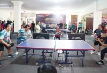Dirut Bank BPD Bali Nyoman Sudharma perkuat harmoni dan stabilitas internal lewat turnamen tenis meja HUT ke-64 dalam laporan MD Suteja