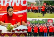 I Wayan Koster dan Adi Arnawa hadiri pembukaan Liga Kampung Soekarno Cup III 2026 di Stadion Ngurah Rai liputan eksklusif MD Suteja