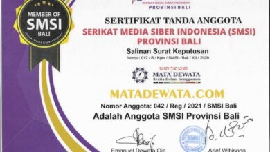MD Suteja Konsistensi Jurnalisme Sehat di Mata Dewata Gemilang Bali - Sertifikat SMSI