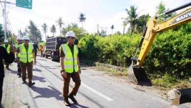 Bupati Klungkung, I Made Satria luncurkan proyek jalan Sampalan-Toyapakeh senilai Rp 50,6 miliar dalam pantauan media MD Suteja