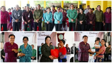 TP PKK Provinsi Bali dan Kabupaten Karangasem bersinergi menyalurkan bantuan pokok kepada lansia, ibu hamil, dan balita guna menekan angka stunting