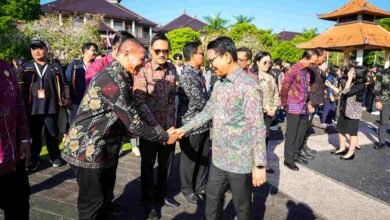 Bupati Badung I Wayan Adi Arnawa usai pimpin apel penguatan petugas Sensus Ekonomi 2026