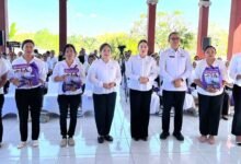 Dinas PMD Dukcapil Bali menggelar aksi Membina dan Berbagi untuk kader Posyandu di Jembrana