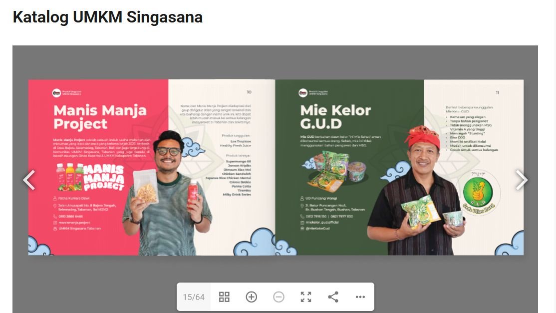 Katalog UMKM Jayaning Singasana sebagai media promosi produk unggulan lokal Tabanan