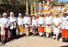 Bupati Badung Adi Arnawa dan Wakil Bupati Bagus Alit Sucipta menghadiri upacara Tawur Balik Sumpah di Pura Luhur Uluwatu