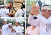 Ketua DPRD Tabanan Nyoman Arnawa hadiri pujawali dan melaspas Pura Taman Beji Agung di Pura Luhur Batu Panes