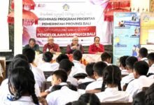 Foto: Kegiatan Sosialisasi Diseminasi Program Prioritas bertema "Pengelolaan Sampah di Bali" di SMP Negeri 5 Sudimara, Kecamatan Tabanan