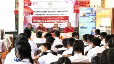Foto: Kegiatan Sosialisasi Diseminasi Program Prioritas bertema "Pengelolaan Sampah di Bali" di SMP Negeri 5 Sudimara, Kecamatan Tabanan