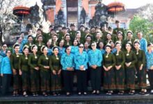 Ketua TP PKK Tabanan Rai Wahyuni Sanjaya menghadiri lomba paduan suara HKG PKK ke-54 Provinsi Bali di Art Center Denpasar