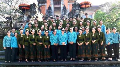 Ketua TP PKK Tabanan Rai Wahyuni Sanjaya menghadiri lomba paduan suara HKG PKK ke-54 Provinsi Bali di Art Center Denpasar