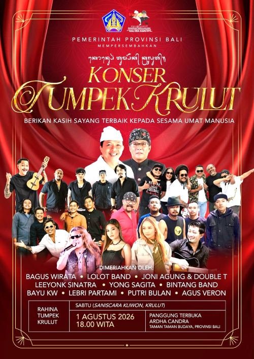 Rayakan kasih sayang konser gratis Bagus Wirata hingga Lolot Band siap hentakkan panggung Ardha Candra Art Centre Denpasar