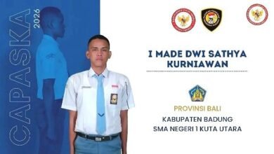 I Made Dwi Sathya Kurniawan, siswa SMAN 1 Kuta Utara yang terpilih sebagai anggota Paskibraka Tingkat Pusat Tahun 2026