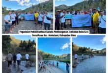 PT Pegadaian salurkan bantuan pembangunan jembatan Raba Sau Desa Mawu Bima