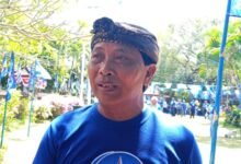 Ketua DPD Partai Demokrat Bali, I Made Mudarta saat memberikan keterangan kepada media
