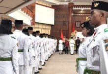 Foto: Suasana Pengukuhan Pasukan Pengibar Bendera Pusaka Bali