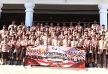 Foto: Pelepasan kontingen Pramuka Buleleng menuju Jambore Nasional XII Tahun 2026 di Lobi Atiti Wisma Kantor Bupati Buleleng